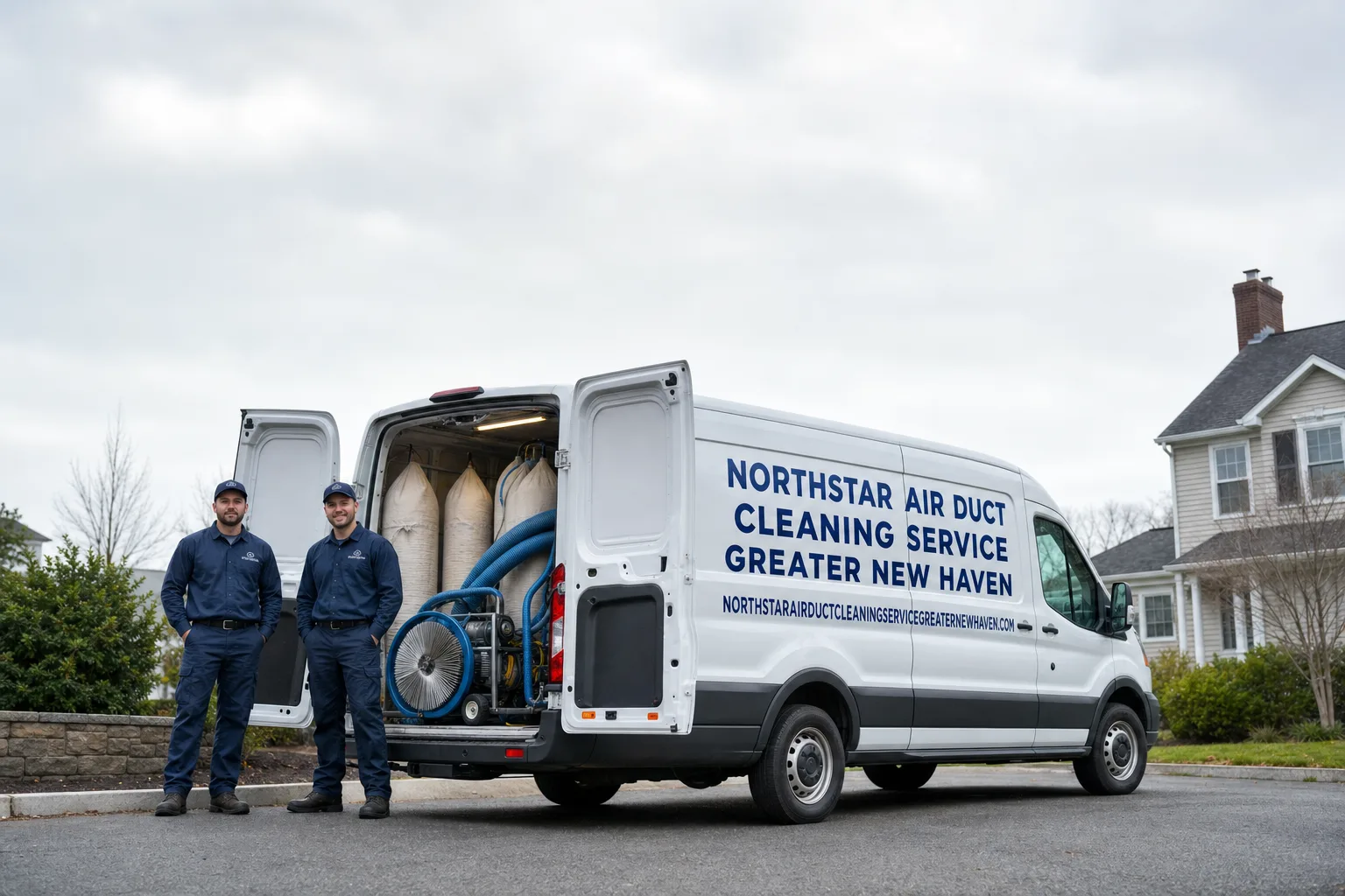Northstar Air Duct Cleaning Service Greater New Haven service vehicle and crew in New Haven, CT